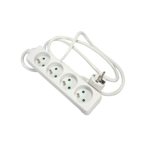 4-socket block - 16A - White